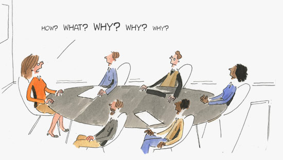 User interview cartoon